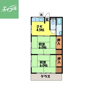 阿部アパート【2号室】の間取り
