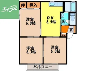長崎県西彼杵郡長与町吉無田郷【アパート】の間取り