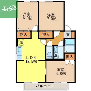 まなび野参番館【2階】の間取り