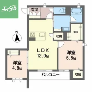 シャーメゾンラヴニーナセカンド【2階】の間取り
