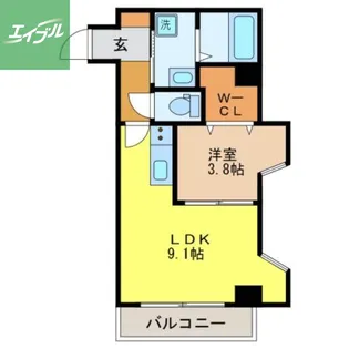 アミティ青雲通り【403号室】の間取り