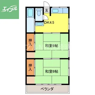 阿部アパート【5号室】の間取り