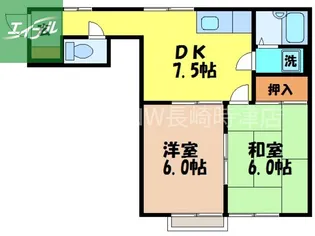 ハイネス村嶋【202号室】の間取り