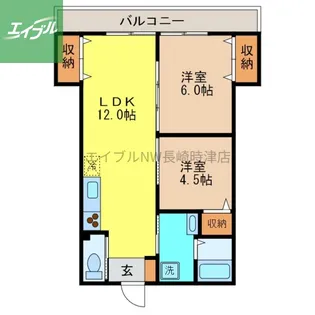 レジデンス滑石【4階】の間取り