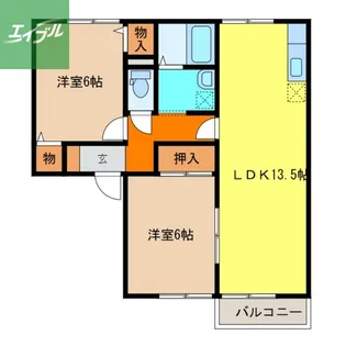 セジュール鳴見ヶ丘【1階】の間取り
