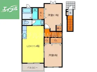 ノイ・グランツ弐番館【2階】の間取り