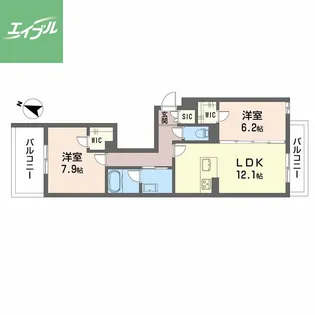 シャーメゾン フェアリーステージ【2階】の間取り