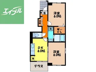 アンジュ夏海【1階】の間取り