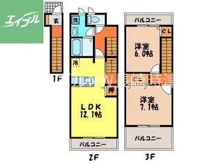 長崎県西彼杵郡時津町西時津郷【アパート】の間取り