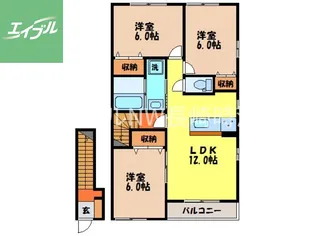 長崎県長崎市西海町【アパート】の間取り