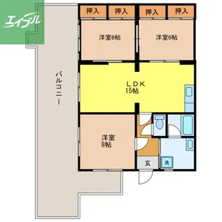 あおいハイツ【601号室】の間取り