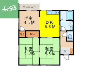 コーポ山下Ⅲ【201号室】の間取り