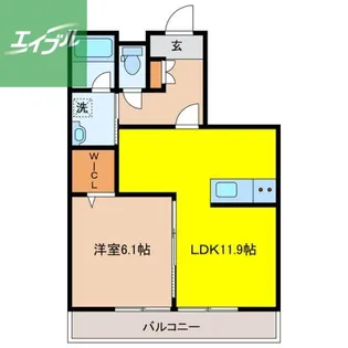プレディアコート平野町【2階】の間取り