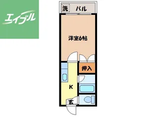 ラブリーⅡ【104号室】の間取り