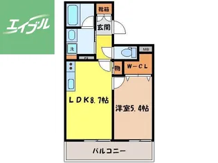 ヒルズ文教【2階】の間取り