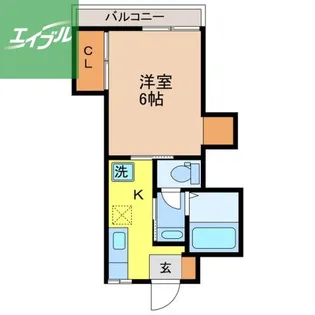 コーポ岩屋【102号室】の間取り