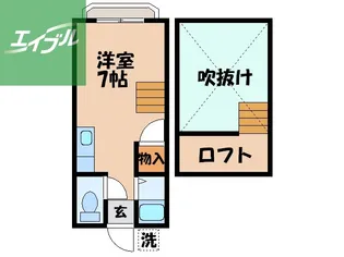 コーポアミーゴ【203号室】の間取り