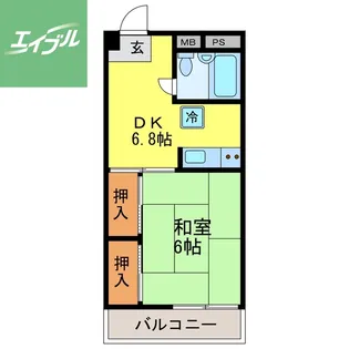 リバーサイドコーポF【406号室】の間取り
