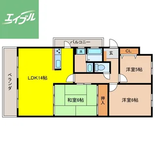 サーパス住吉台参番館【716号室】の間取り