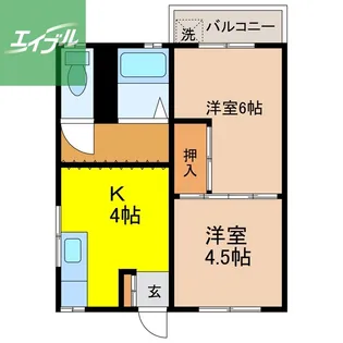 松隈アパート【203号室】の間取り