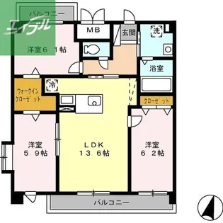 メルヴェーユ・F【2階】の間取り