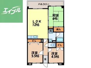 ラポール青山【303号室】の間取り