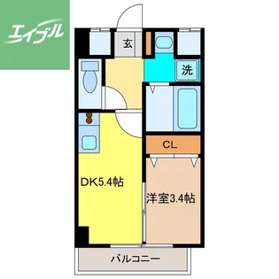 ウィステリア平和町【101号室】の間取り