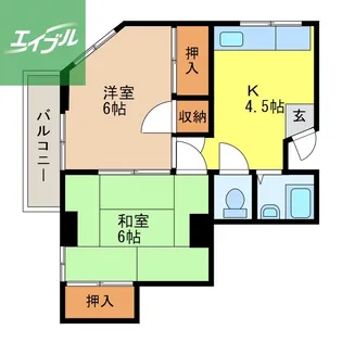 Qマンション【202号室】の間取り