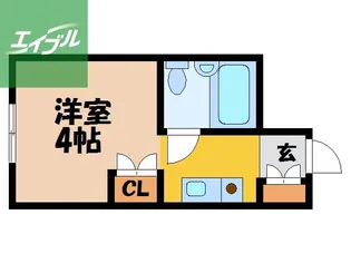 リバーサイドコーポF【407号室】の間取り