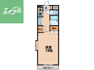 プレジール若竹【305号室】の間取り