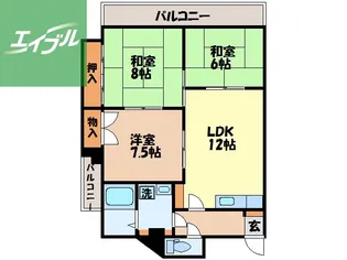 花杜【301号室】の間取り