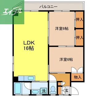 横田ビル【202号室】の間取り