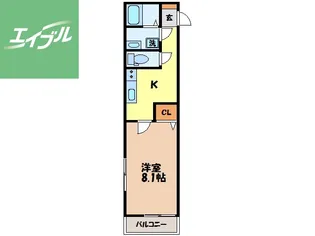ヒルズHARADA【3階】の間取り