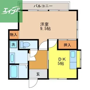 サンパレス三原【2階】の間取り