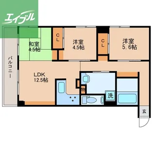 クレアール住吉【702号室】の間取り