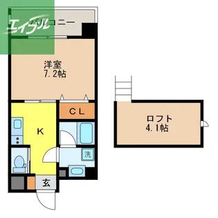ヒルズ松山【410号室】の間取り