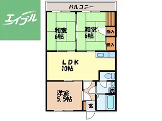 アールグレイマンション岩屋【4階】の間取り