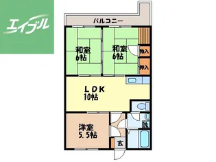 アールグレイマンション岩屋【405号室】の間取り