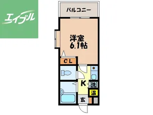グランピアマンション長崎【205号室】の間取り