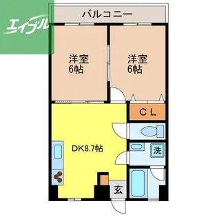 サントスビル【403号室】の間取り