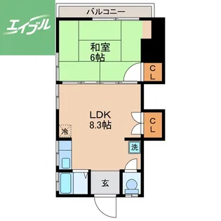 石神町アパート【201号室】の間取り