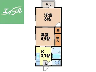 コーポ・レピュート高尾【101号室】の間取り