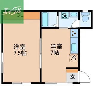 メゾンド文教【202号室】の間取り