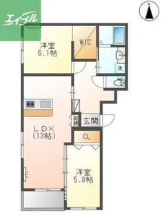 カーサ・グラン赤迫【2階】の間取り