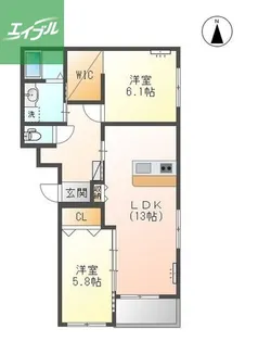 カーサ・グラン赤迫【1階】の間取り