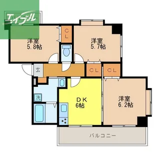 扇ヒルズ【2階】の間取り