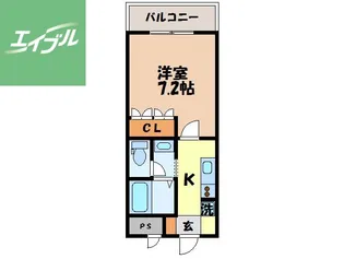 ビューパレスSAKURA【203号室】の間取り