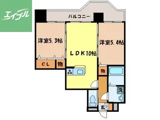 エススリーでじま【9階】の間取り