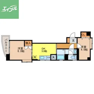 タウンコート中町【203号室】の間取り