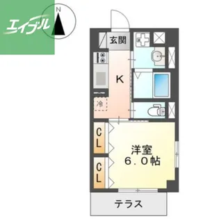 クロスハート【1階】の間取り